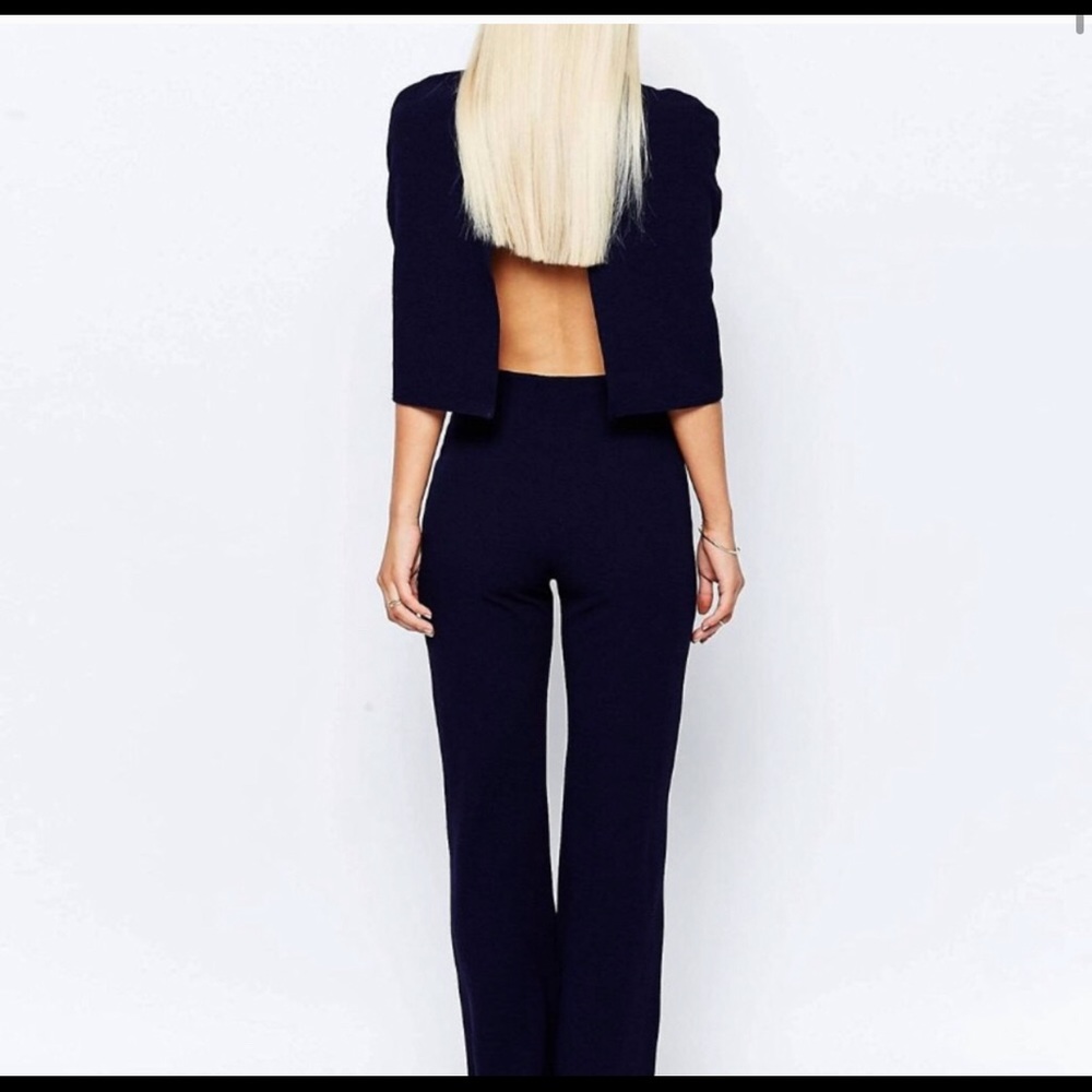 ASOS Club L Jumpsuit With Overlay Cape Detail